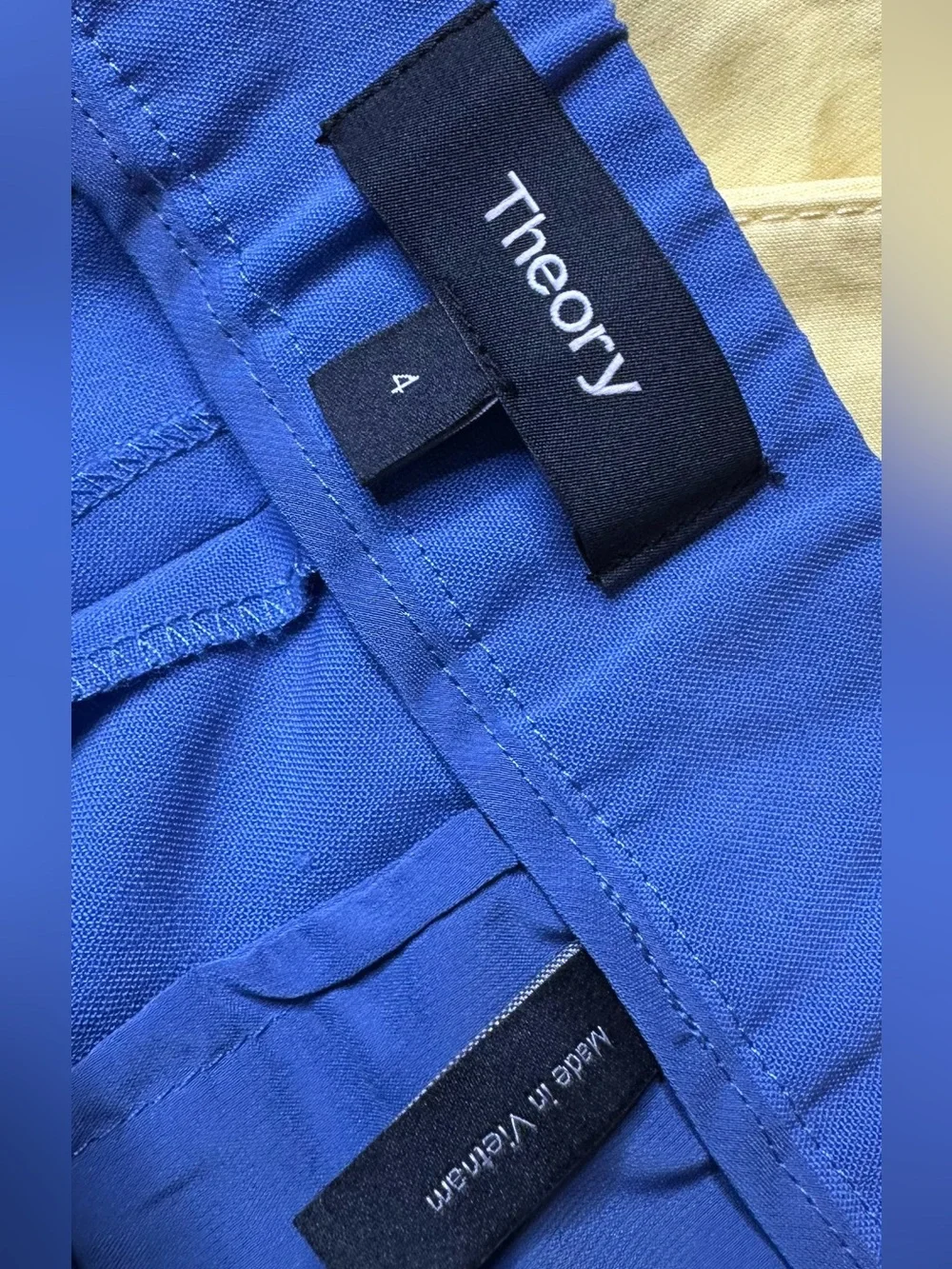 Theory Blue Stretch Virgin Wool Suit Jacket 6 Pants 4 Career Office Matching Set